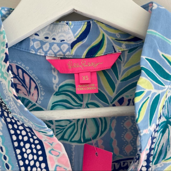 Lilly Pulitzer Asani Tunic Top Silk and Cotton XS - Picture 5 of 10